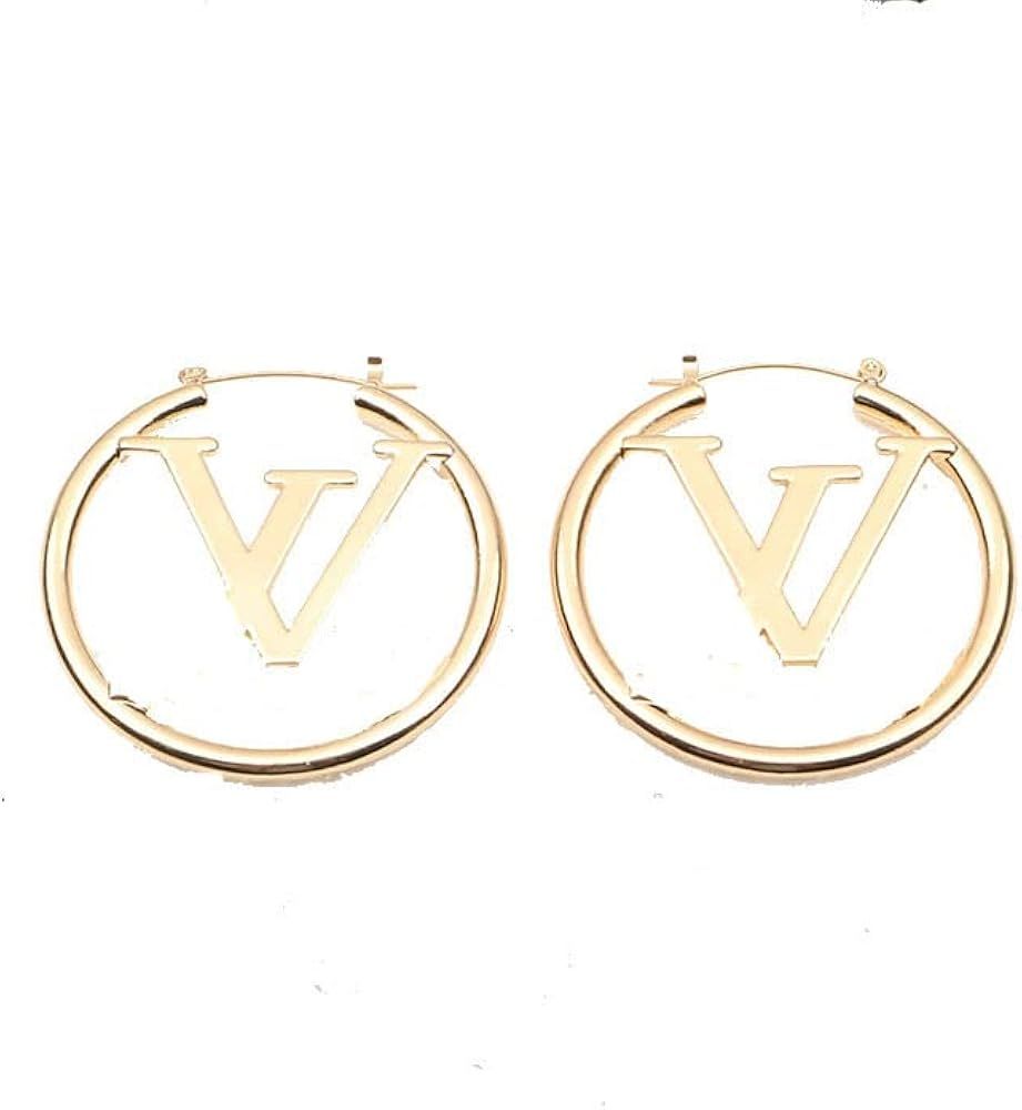 L Letter Earrings V Letter Earrings for Womens Stud Jewelry L Logo V Logo For Women Gift… | Amazon (US)