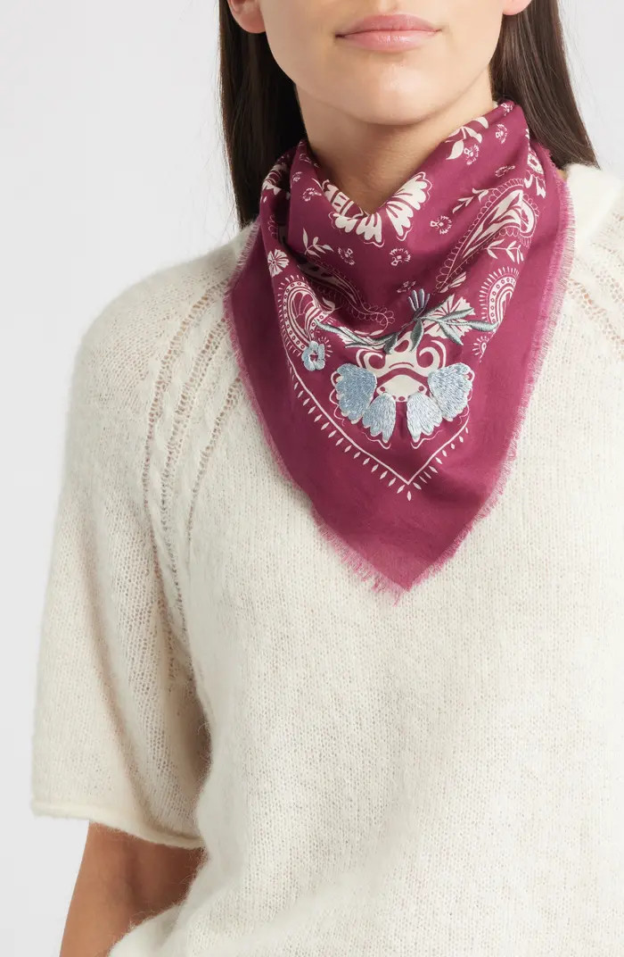 Floral Embroidered Bandana | Nordstrom
