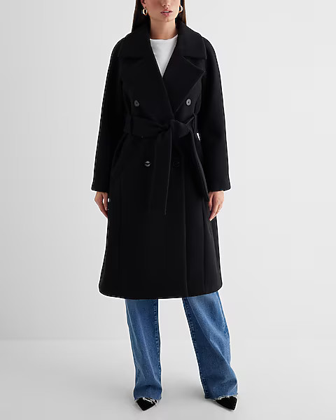 Faux Wool Double Breasted Signature Wrap Coat | Express
