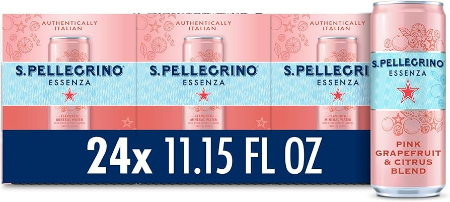 S.Pellegrino Essenza Pink Grapefruit & Citrus Flavored Mineral Water, 11.15 Fl Ounce (Pack of 24)... | Amazon (US)