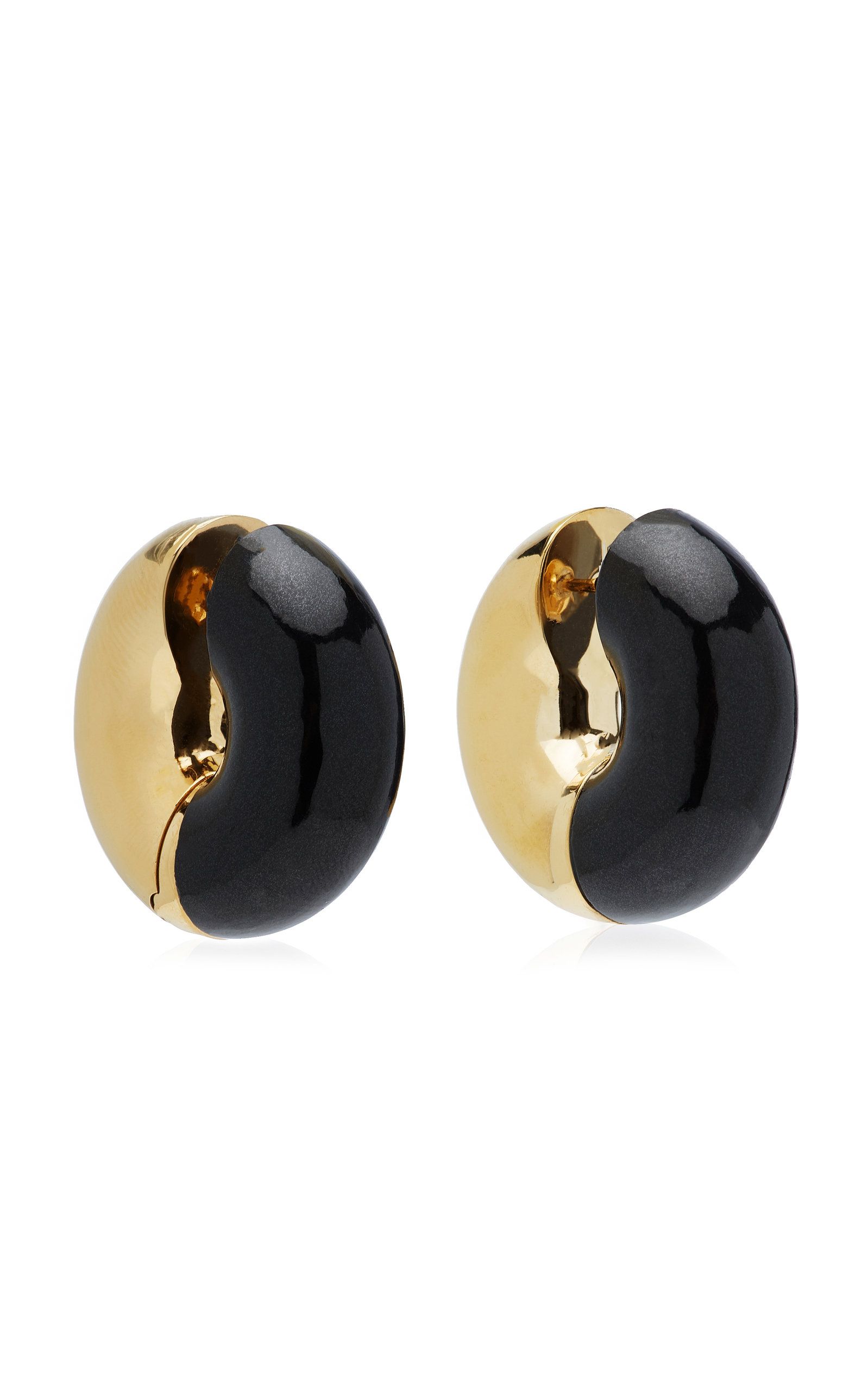 Uncommon Matters - Women's Stratus Gold Vermeil; Onyx Hoop Earrings - Gold - Moda Operandi - Gifts F | Moda Operandi (Global)