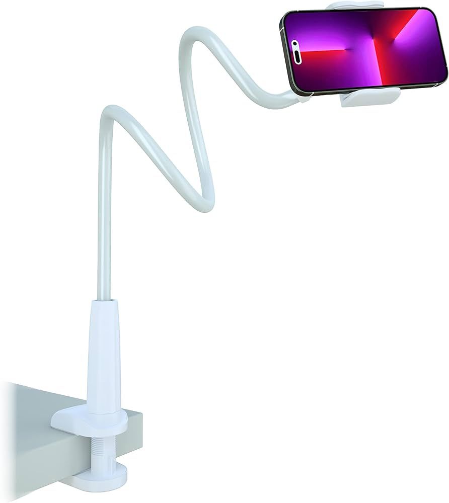 MAGIPEA Cell Phone Clip Bed Stand Holder, with Grip Flexible Long Arm Gooseneck Bracket Mount Cla... | Amazon (US)