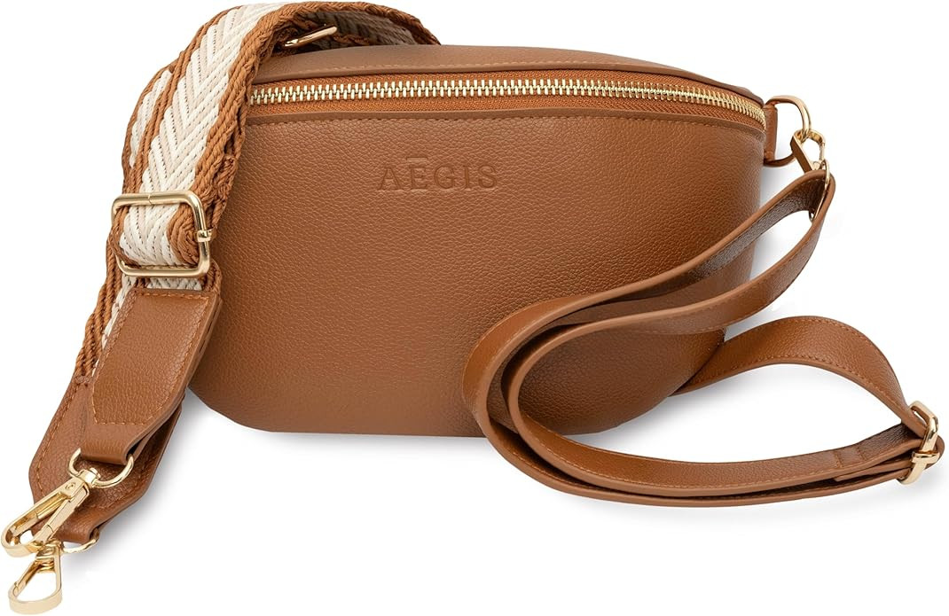 RFID Sling Bag for Women Anti-Theft E M F Crossbody Bag, Vegan Leather | Amazon (US)