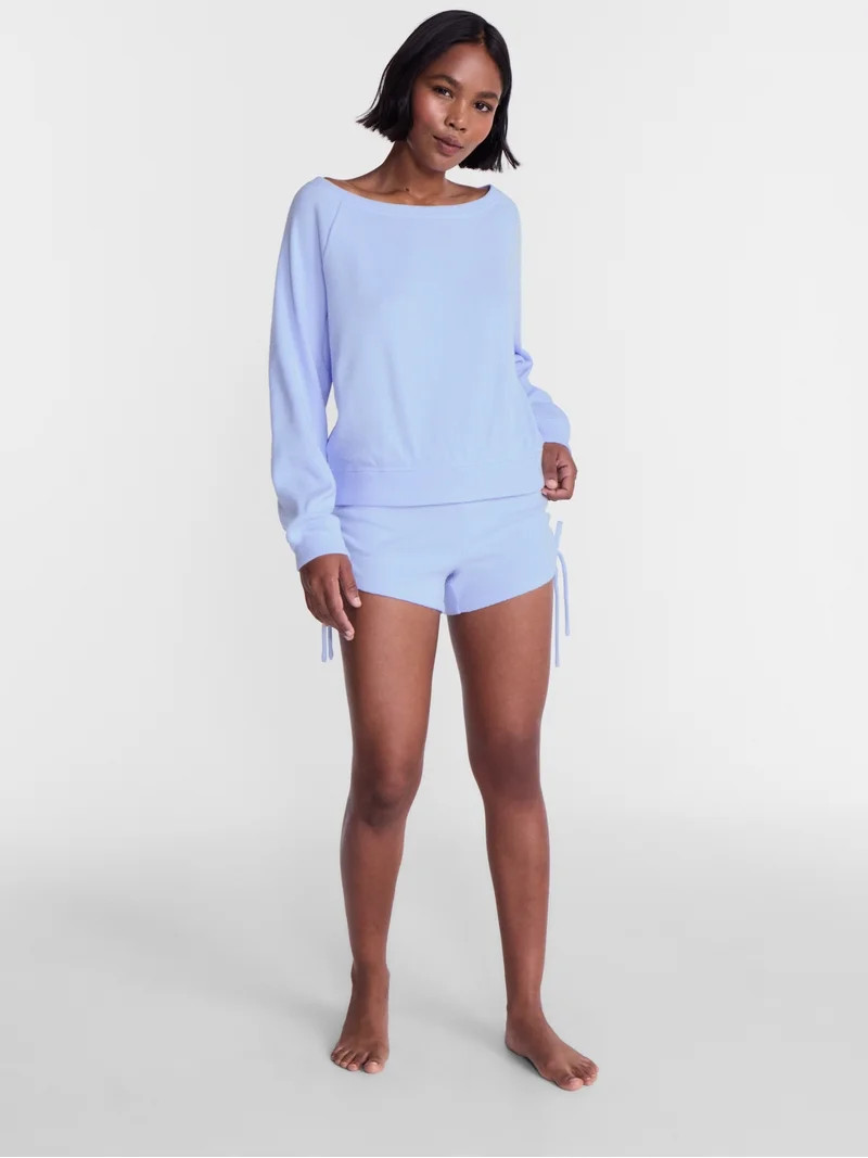 No Boundaries Waffle Knit Sleep Top, Women\u2019s and Women\u2019s Plus XS-2X | Walmart (US)