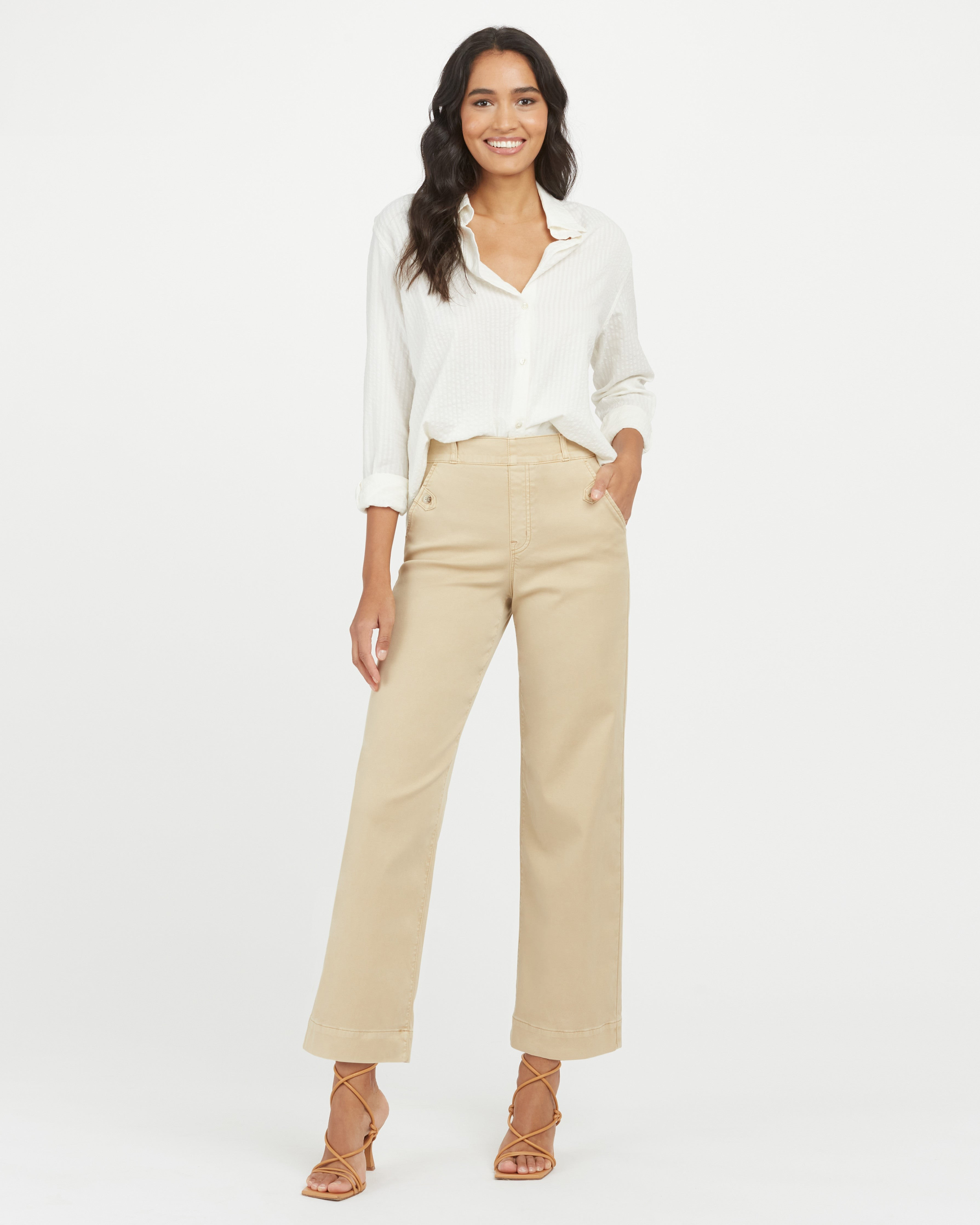 Spanx Women's Stretch Twill Cropped Wide Leg Pant | Spanx