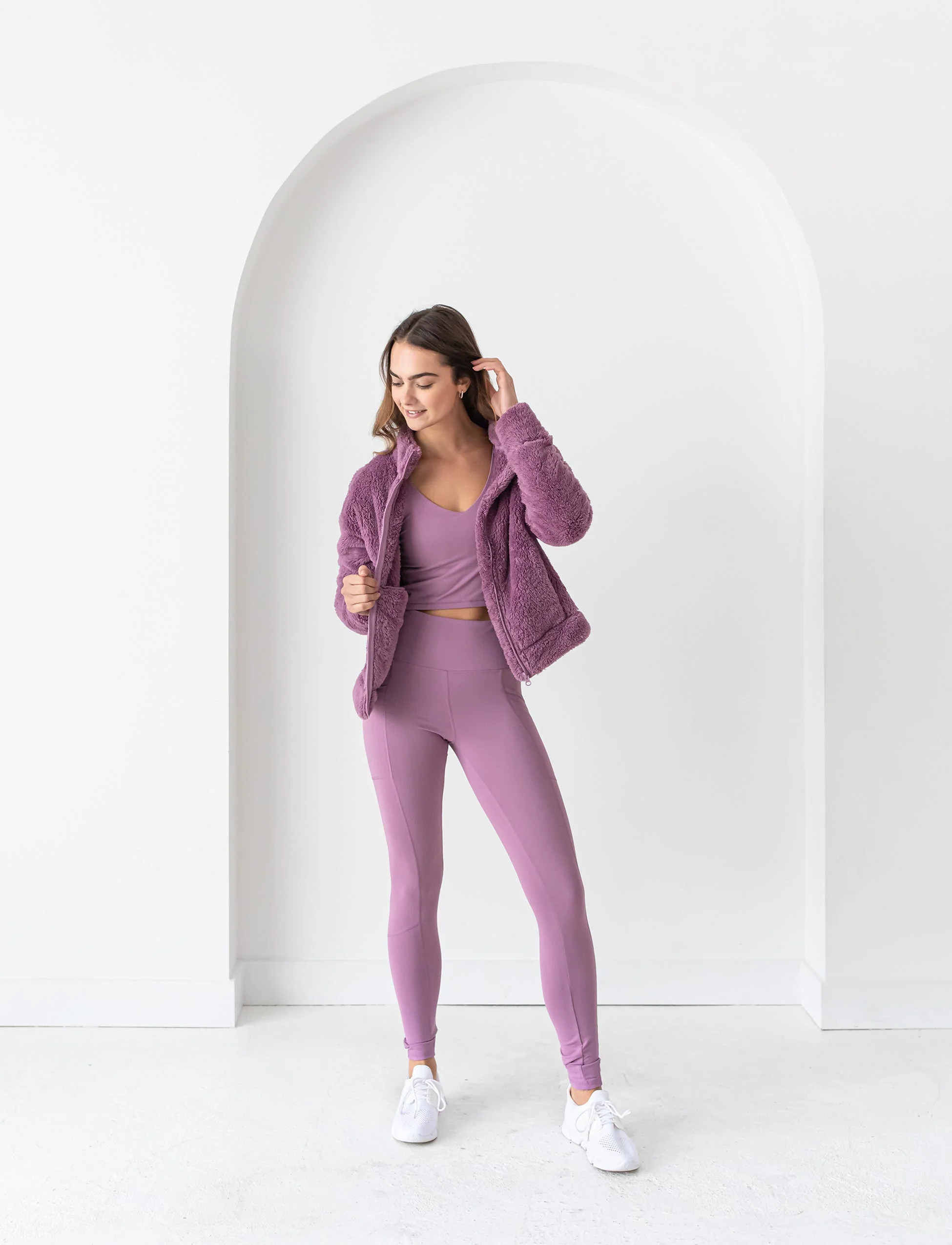 LADIES COZY UP SHERPA JACKET – Jill Yoga Intl | Jill Yoga