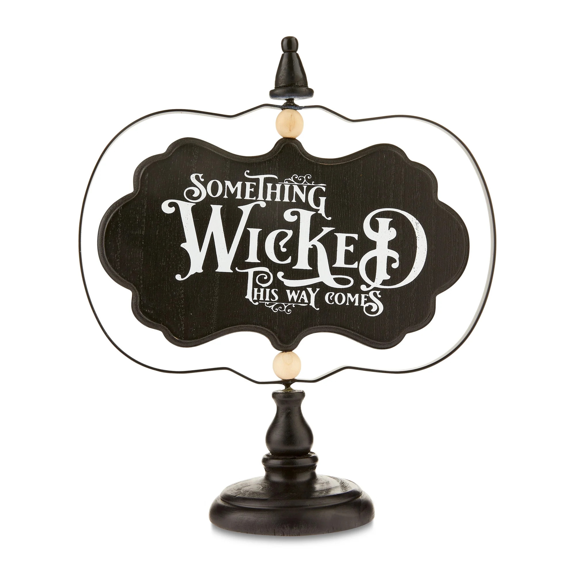 Halloween Black Wood & Iron Reversible Sign Tabletop Decoration, 9.38 in x 3.75 in x 10.88 in, by... | Walmart (US)