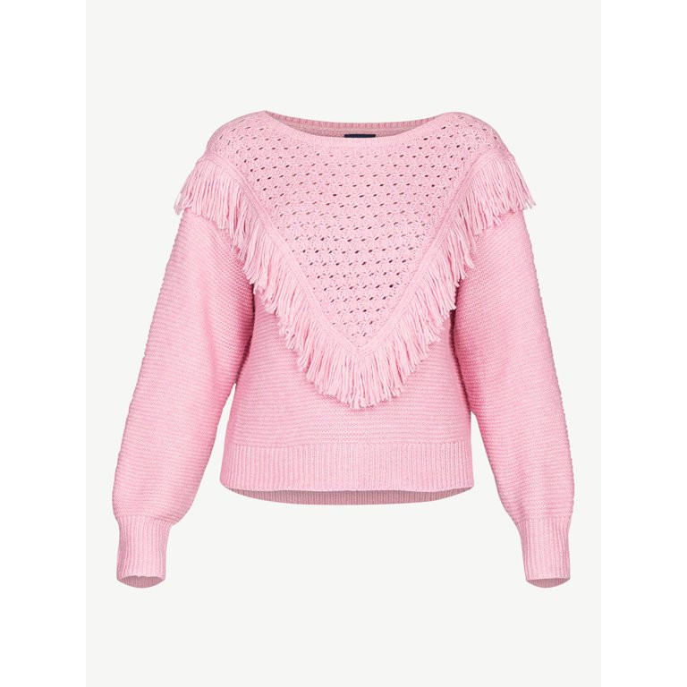Scoop Women's Fringe Sweater - Walmart.com | Walmart (US)
