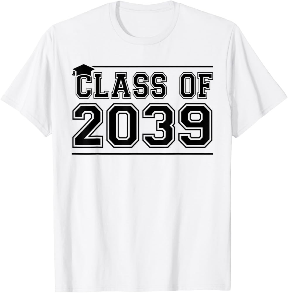 Class of 2039 Grow With Me Handprints On Back K to 12 Grade T-Shirt | Amazon (US)