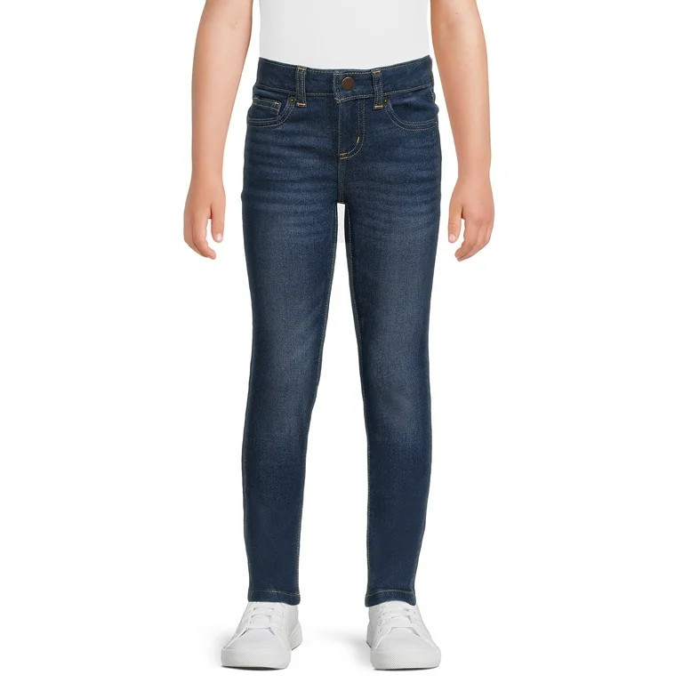Wonder Nation Girls Skinny Mid Rise Jean, Sizes 5-18 & Plus | Walmart (US)