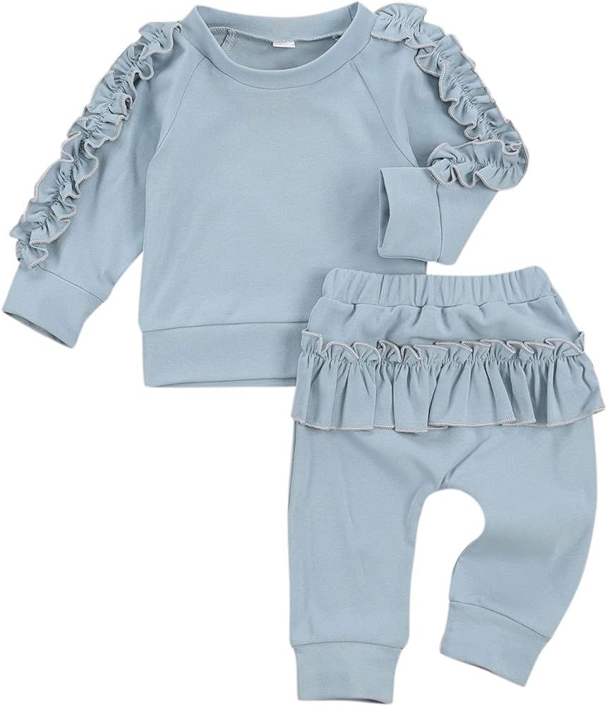 Top Pants Sweatsuit Pajamas Set Tops Pants Leggings Outfits Clothes Set Toddler Baby Girls Boys 2... | Amazon (US)