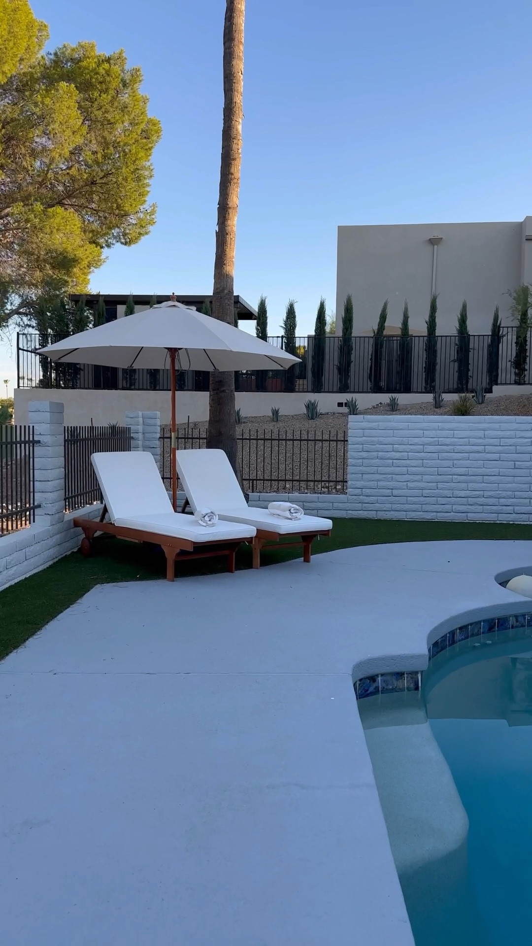 backyard aesthetic | CABO WAS THE INSPO ✨🤌🏽

100% buy the lounger covers & tv cover! we live in Arizona and these covers saved our chairs & tv from sun damage and weather wear+tear. Highly recommend scotch guarding all your furniture, also helped protect the wood and the white fabric.

I’m a review reader too — the reviews on the folding chairs aren’t great but so glad I didn’t listen to them; full transparency they have held up GREAT for us & we use them alottt.

#LTKHome #LTKSeasonal #LTKVideo