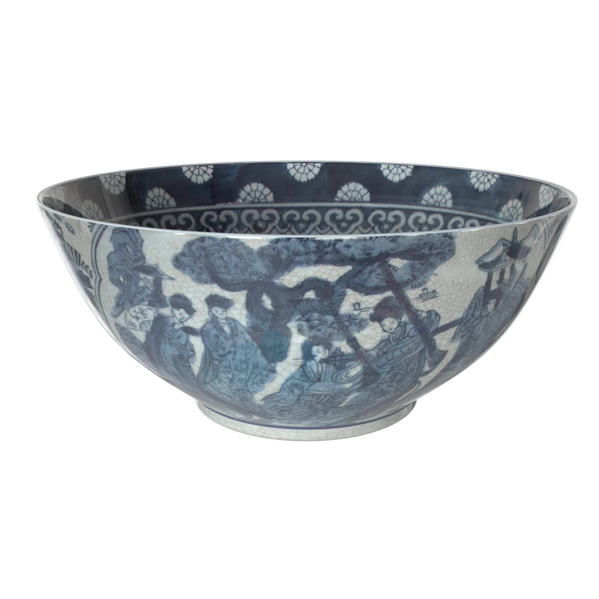 14" Satsuma Ladies & Peacock Porcelain Bowl | Perigold