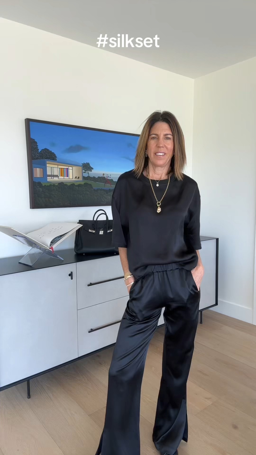 A great silk outfit goes a long way. Comfortable enough for work from home and elevated enough for an evening out. Great with sambas or sling backs  

#LTKStyleTip #LTKOver40