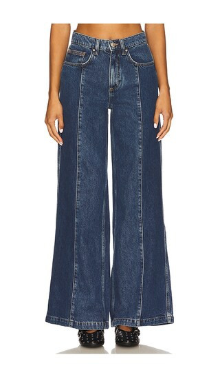 Seventy + Mochi Two Tone Bay Wide Leg Jeans in Blue. - size 31 | Revolve Clothing (Global)