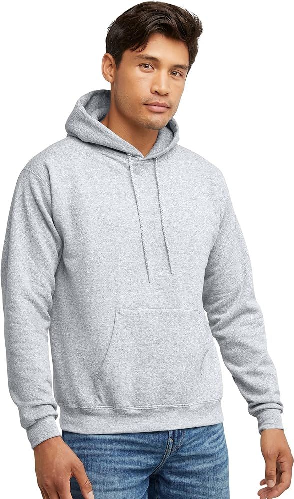 Hanes Men's EcoSmart Hoodie, Midweight Fleece Sweatshirt, Pullover Hooded Sweatshirt for Men | Amazon (US)