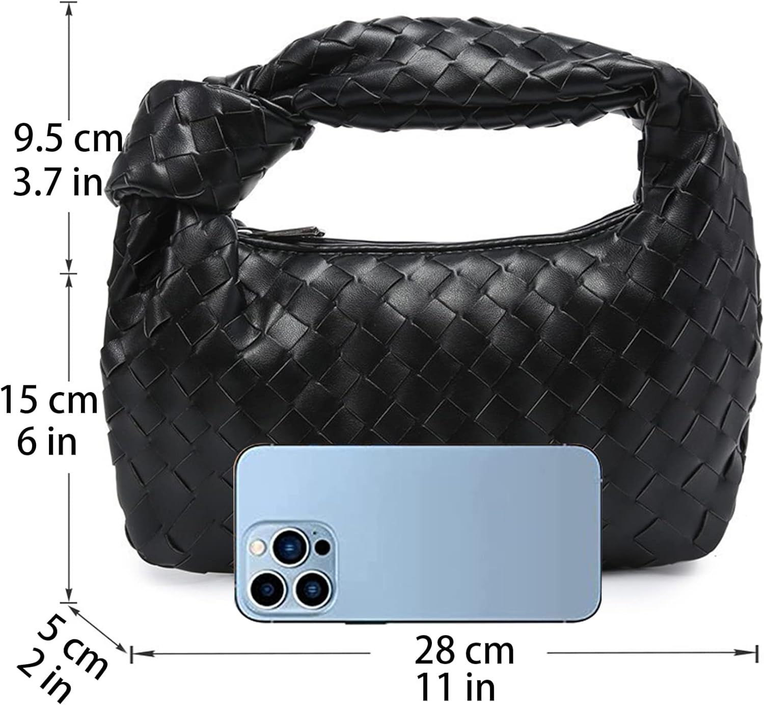 Woven Handbag for Women Soft PU Leather Knoted Woven Shoulder Bag Fashion Designer Ladies Hobo Ba... | Amazon (US)