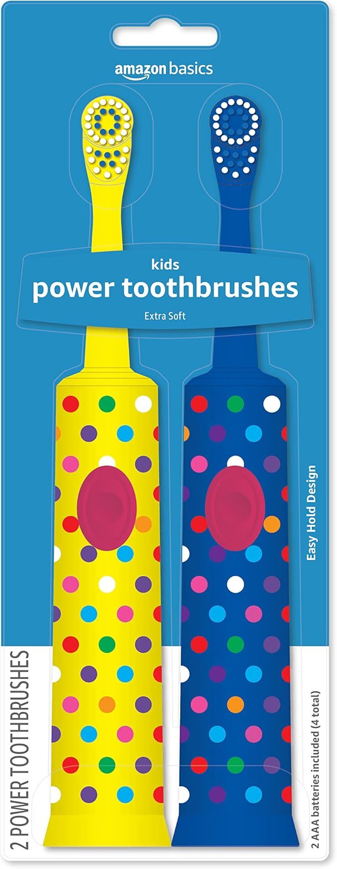 Amazon Basics Kids Battery Powered Toothbrush, 2 Count, 1 Pack (Previously Solimo) | Amazon (US)
