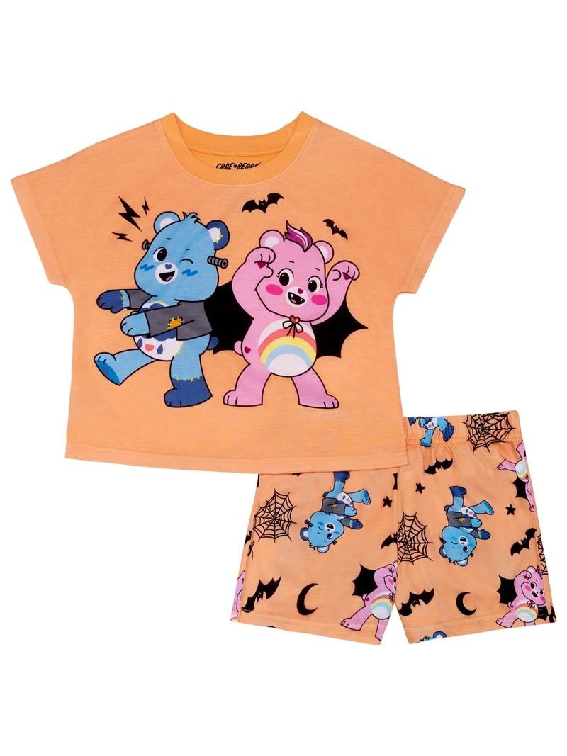 Care Bears Girls Short Sleeve Top and Short Pajama Set, 2-Piece, Sizes 4-12 | Walmart (US)