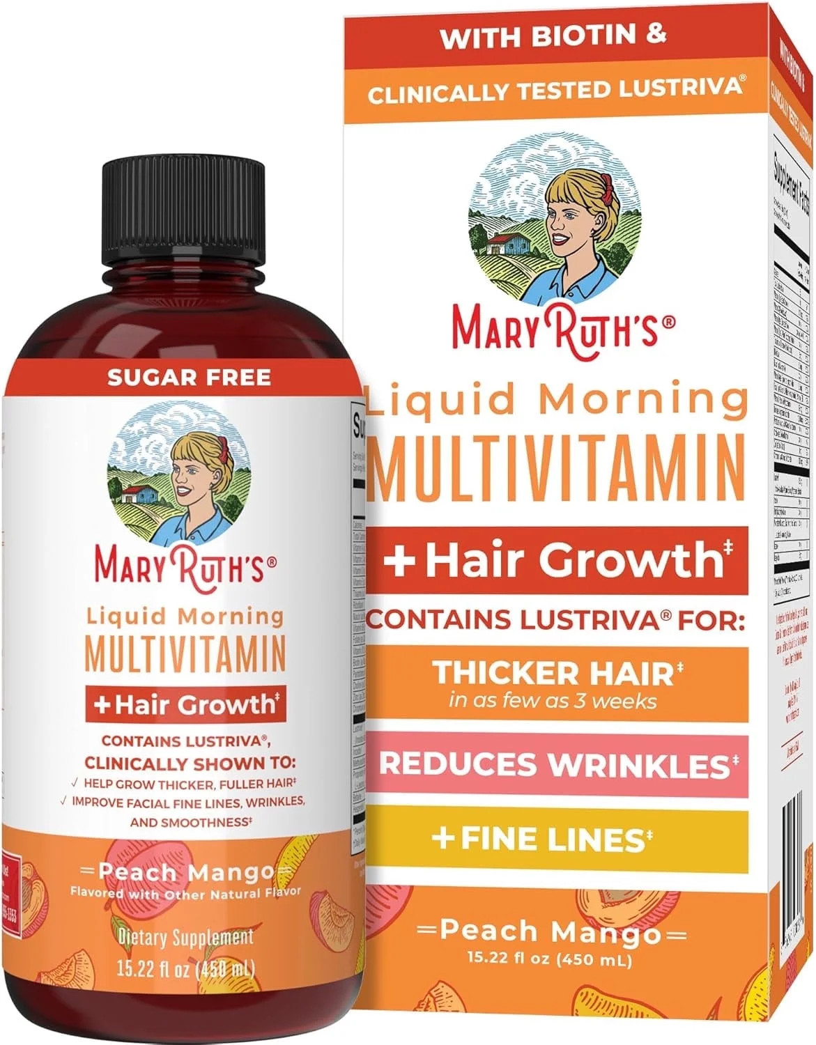 MaryRuth's Liquid Multivitamin +  Hair Growth | Biotin 10000mcg | Lustriva Hair Growth Supplement... | Walmart (US)