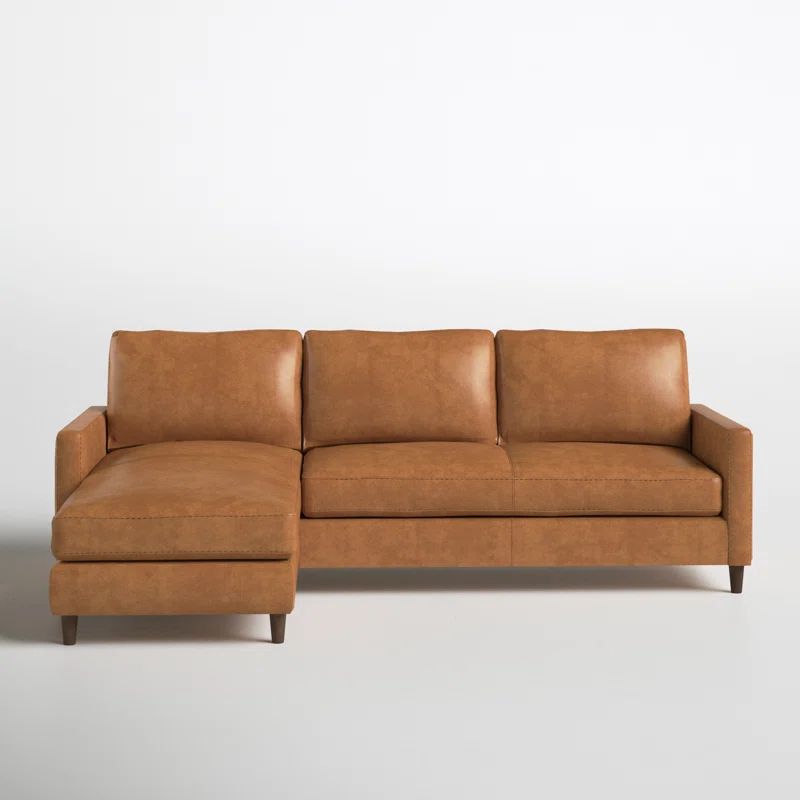 Tyrel 99" Wide Split Leather Reversible Sofa & Chaise | Wayfair North America