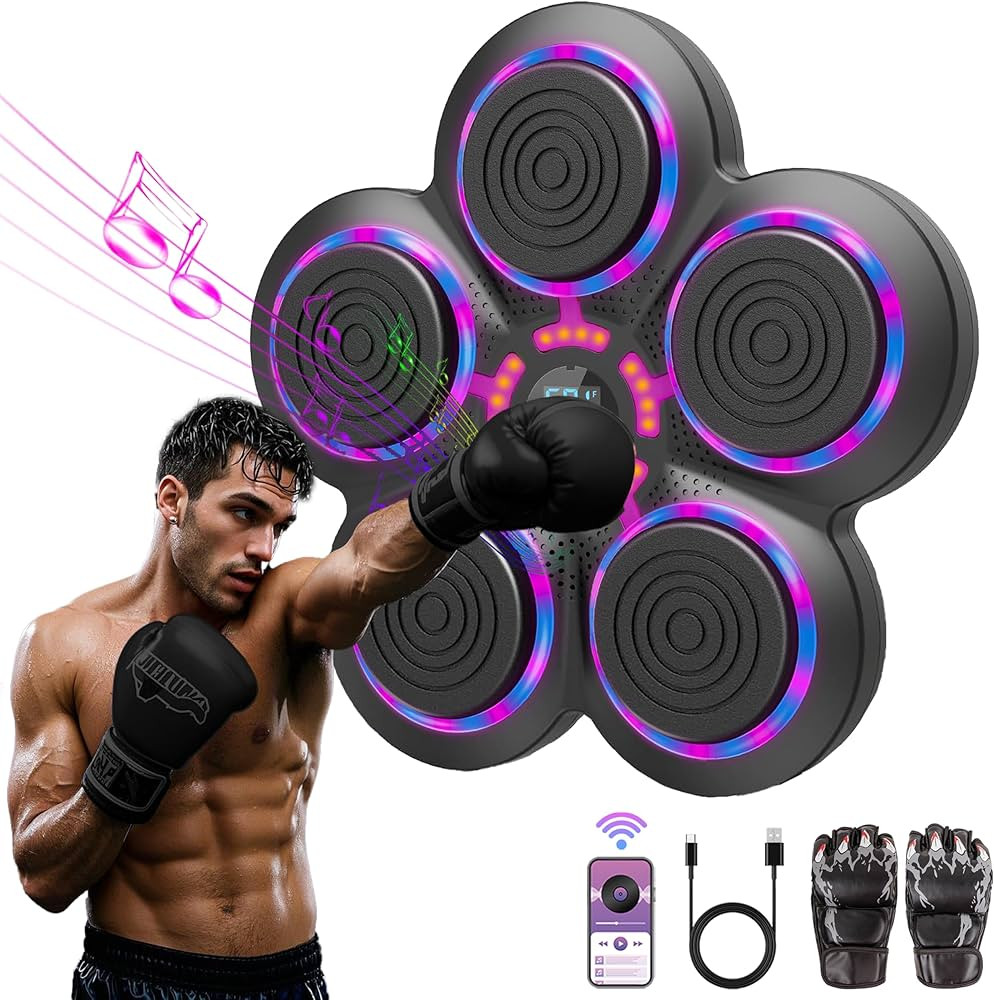2025 Music Boxing Machine with Boxing Gloves, Smart Bluetooth Boxing Trainer, Boxing Wall Mount M... | Amazon (US)