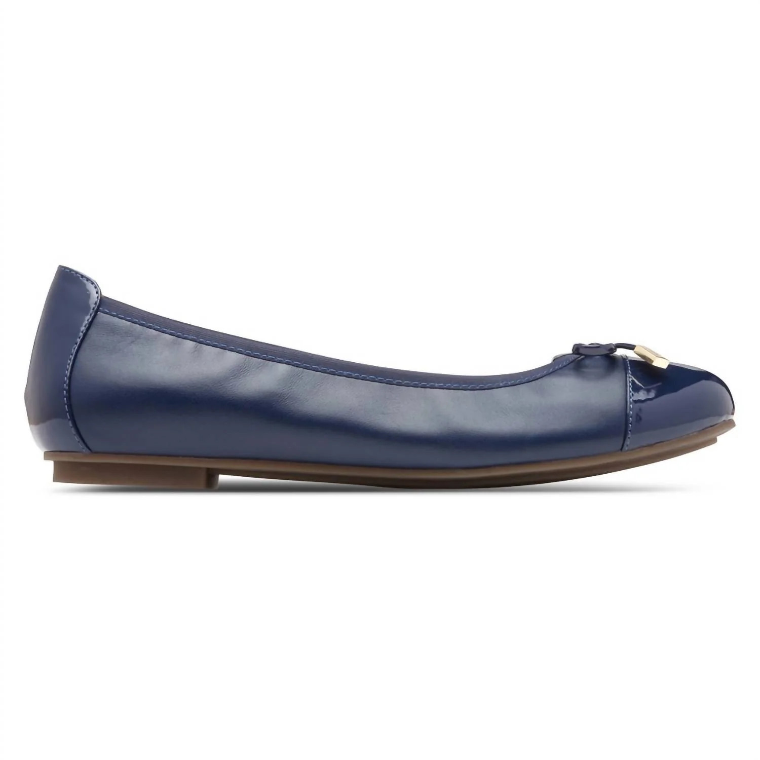 Women's Minna Ballet Flat - Medium Width In Navy Nappa Leather | Shop Simon