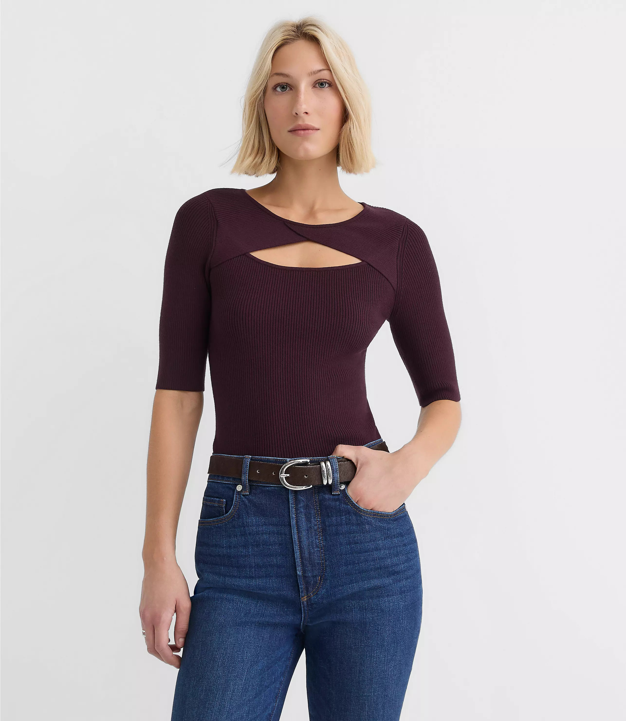Cutout Sweater Top | LOFT