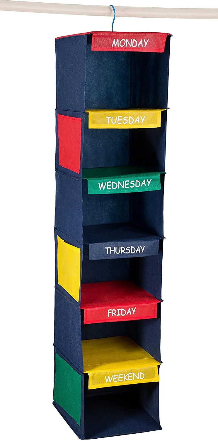 Daily Activity Kids Closet Organizer –11” X 11” X 48” Prepare and Organize a Week’s Wor... | Walmart (US)