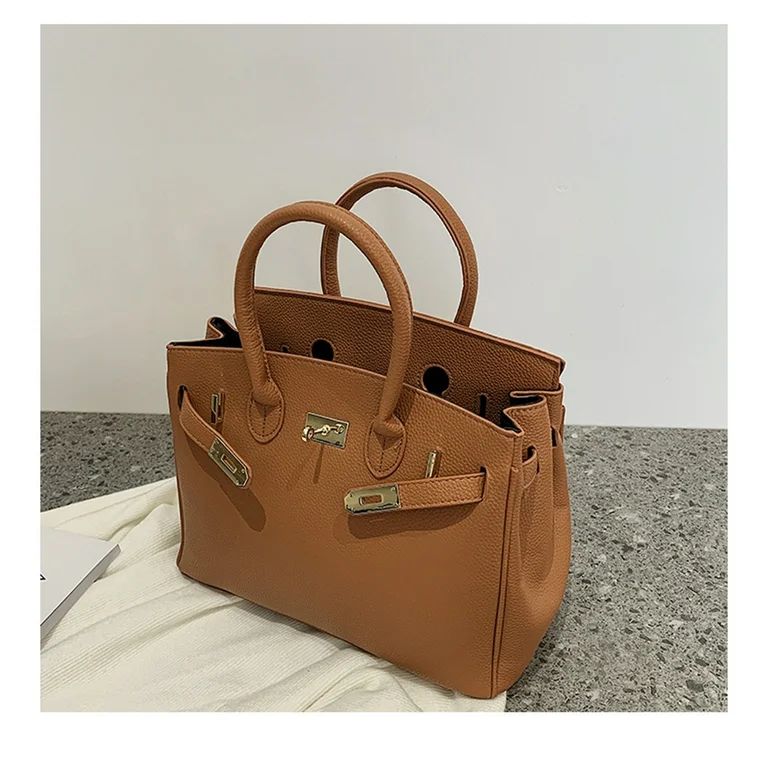 Women's Leather Handbags Platinum Lychee Tote Bags | Walmart (US)