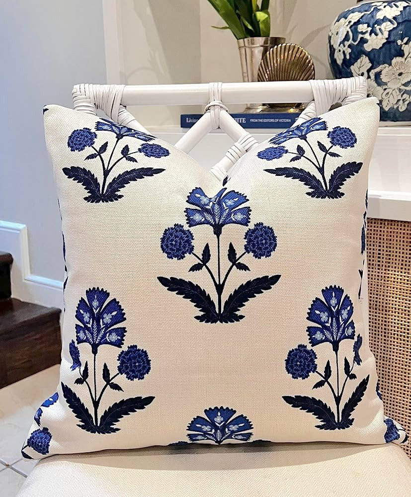 Jillien Harbor Coastal Grandmillennial Style Pillow Covers (Savannah) | Amazon (US)