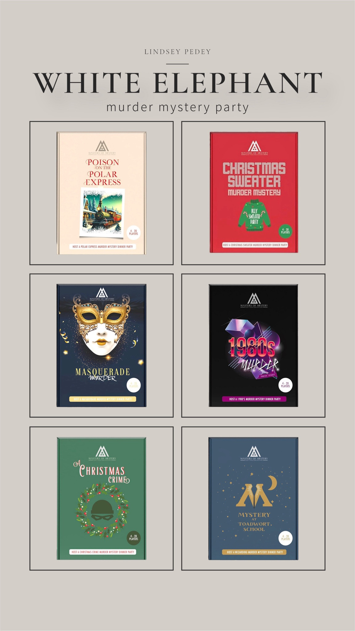 White elephant, gift exchange gift idea! I was gifted one of these this year and I’m so excited to host a murder mystery party! I think it’s a really unique and fun gift idea! Get everyone to dress up and play along. 

White elephant, gift guy, gifts for her, gifts for him, Amazon, last-minute gift, gifts under $50, party, hosting, gifts for the hostess, game

#LTKGiftGuide #LTKFindsUnder50 #LTKParties