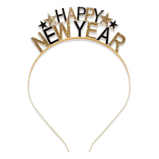 PHALIN Happy New Year Headbands for Women, New Year’s Eve Hat Star Hairbands New Year Party Sup... | Amazon (US)