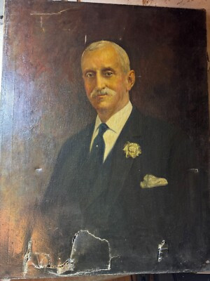Antique American School "Formal Male Portrait" Oil Painting - For Restoration | eBay US