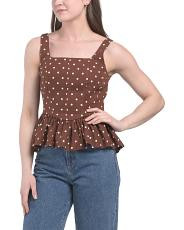 Linen Peplum Corset Square Neck Top | TJ Maxx