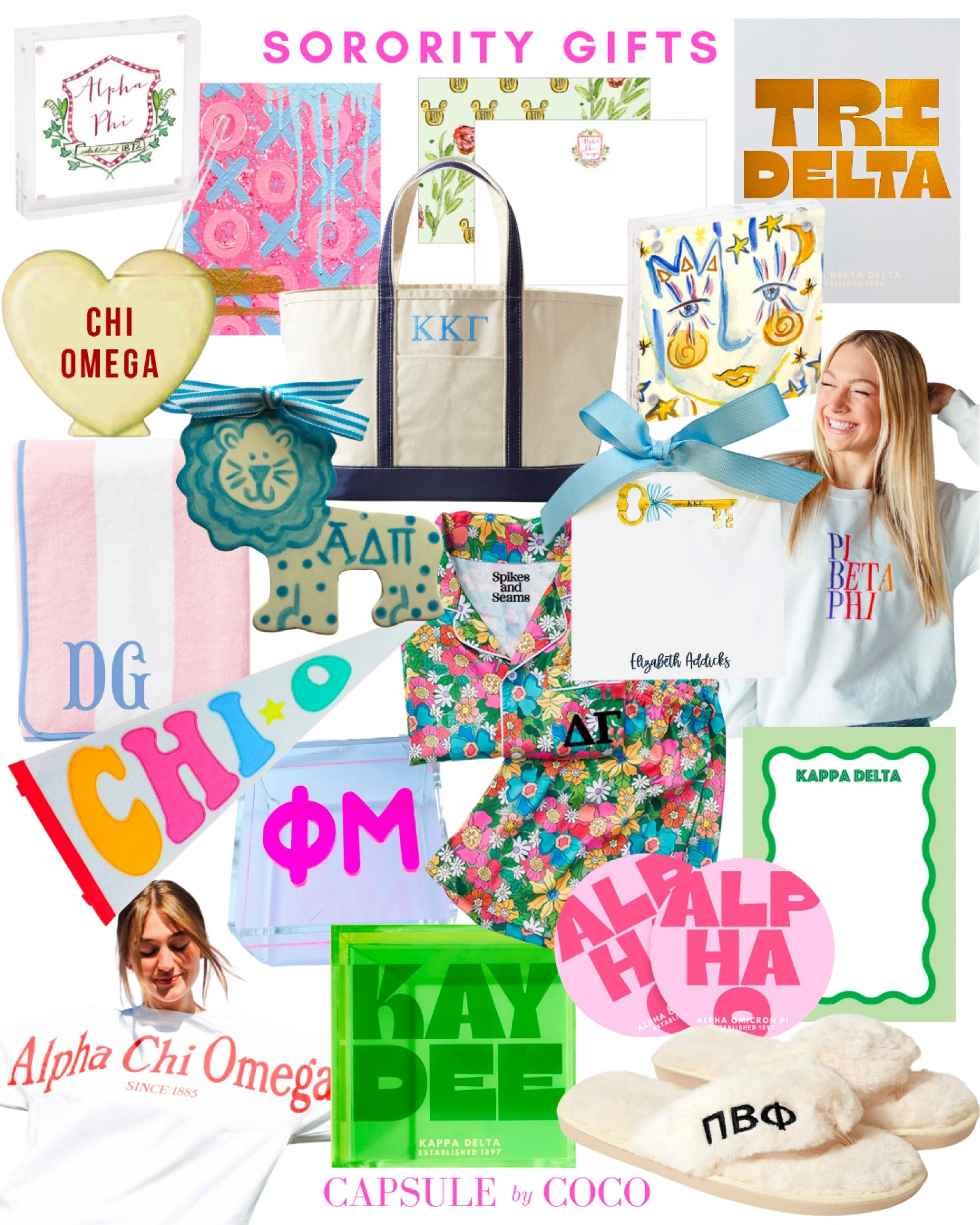 
SORORITY GIFTS 🩷

Sorority rush, sorority, sororities, rush basket, sorority gift, sorority gift basket, Delta Gamma, Kappa Kappa Gamma, Tri Delta, Kappa Delta, Chi Omega, Phi Mu, Alpha Omicron Pi, Alpha Delta Pi, Alpha Phi, Pi Beta Phi, Alpha Chi Omega, Ole Miss, Hotty Toddy, The University of Mississippi

#LTKBacktoSchool 

#LTKGiftGuide #LTKU