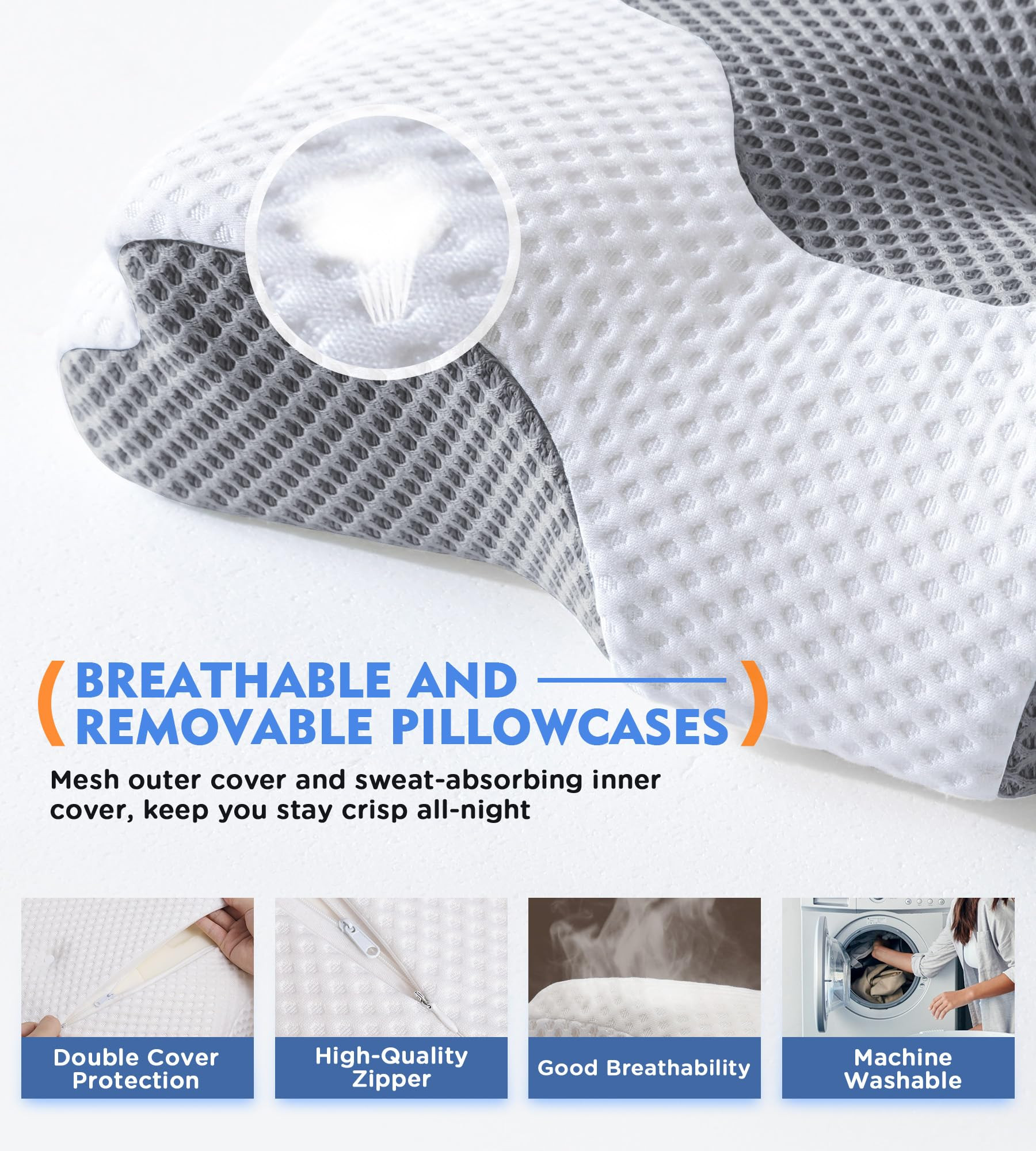 Osteo Cervical Pillow for Neck Pain Relief, Hollow Design Odorless Memory Foam Pillows with Cooli... | Amazon (US)