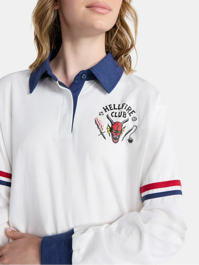 Netflix Stranger Things Cotton Rugby Graphic Polo from No Boundaries, Women’s and Women’s Plu... | Walmart (US)
