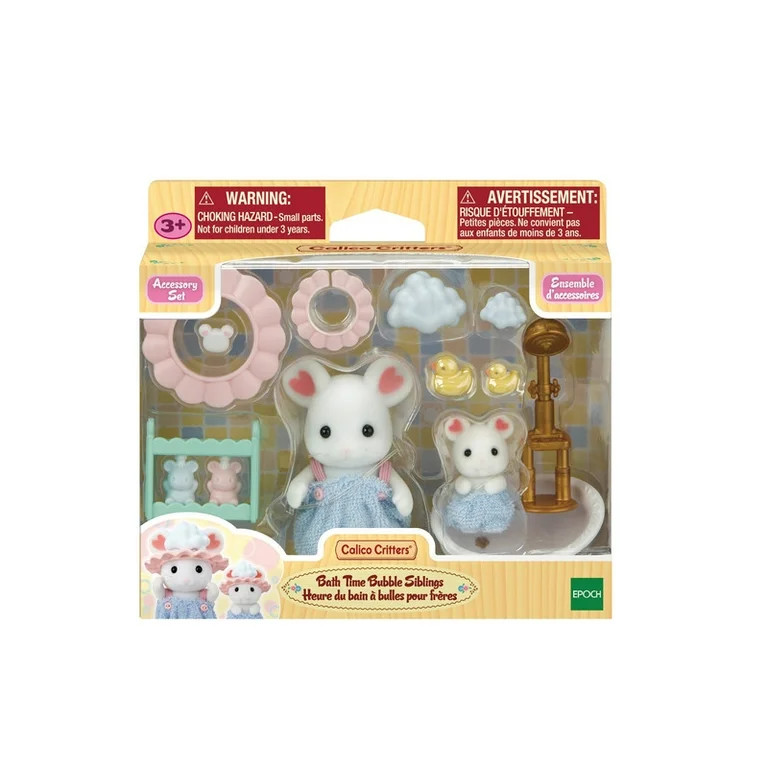 Calico Critters Bath Time Bubble Siblings, Dollhouse Playset with 2 Figures and Accessories | Walmart (US)