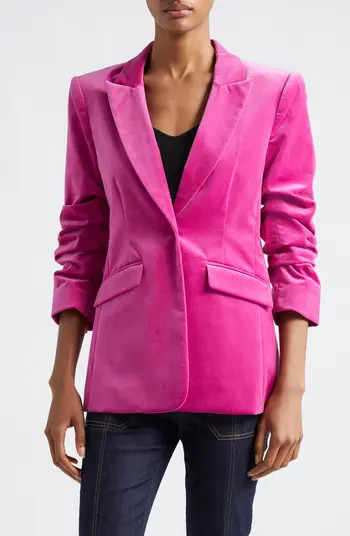 Cinq à Sept Cheyenne Ruched Sleeve Velveteen Blazer | Nordstromrack | Nordstrom Rack