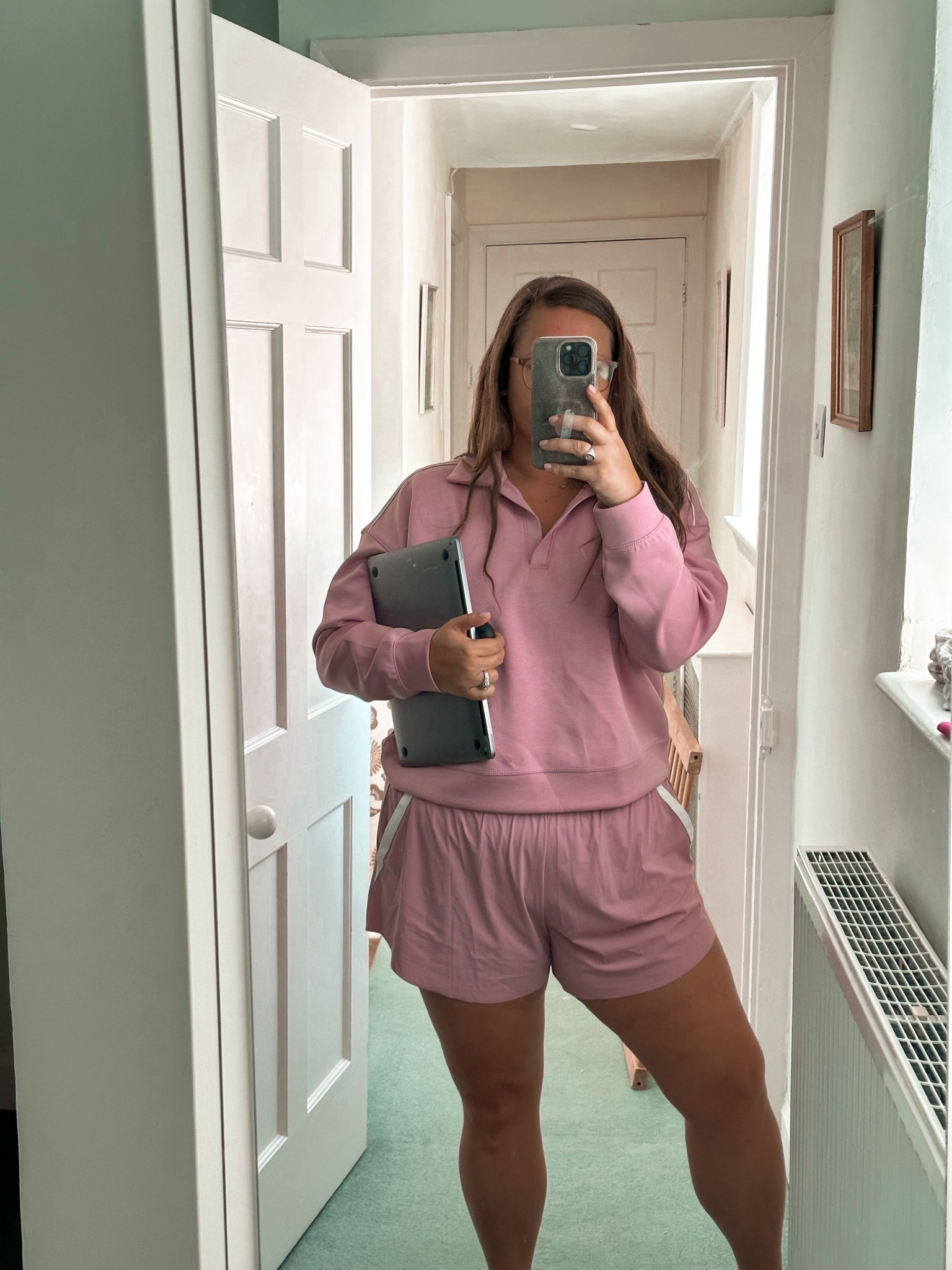 Want these All In Motion shorts in every color!!!! I also have the skort. Wearing a Large in pullover and shorts. SUCH soft material! 