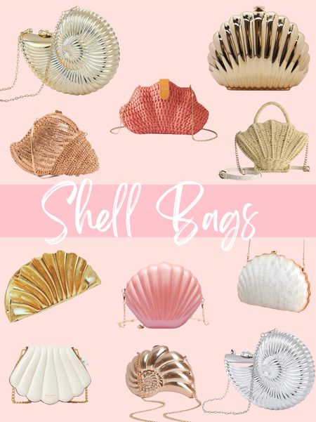Shell Bags and clutches! Love these for summer and a beach vacation!🐚 

Shell clutch, shell bag, seashell clutch, seashell purse, conch clutch, rattan shell bag, scallop shell clutch, white shell clutch, shell beach bag, beach clutch, beach wedding clutch, gold shell bag


#LTKVideo #LTKSeasonal #LTKItBag