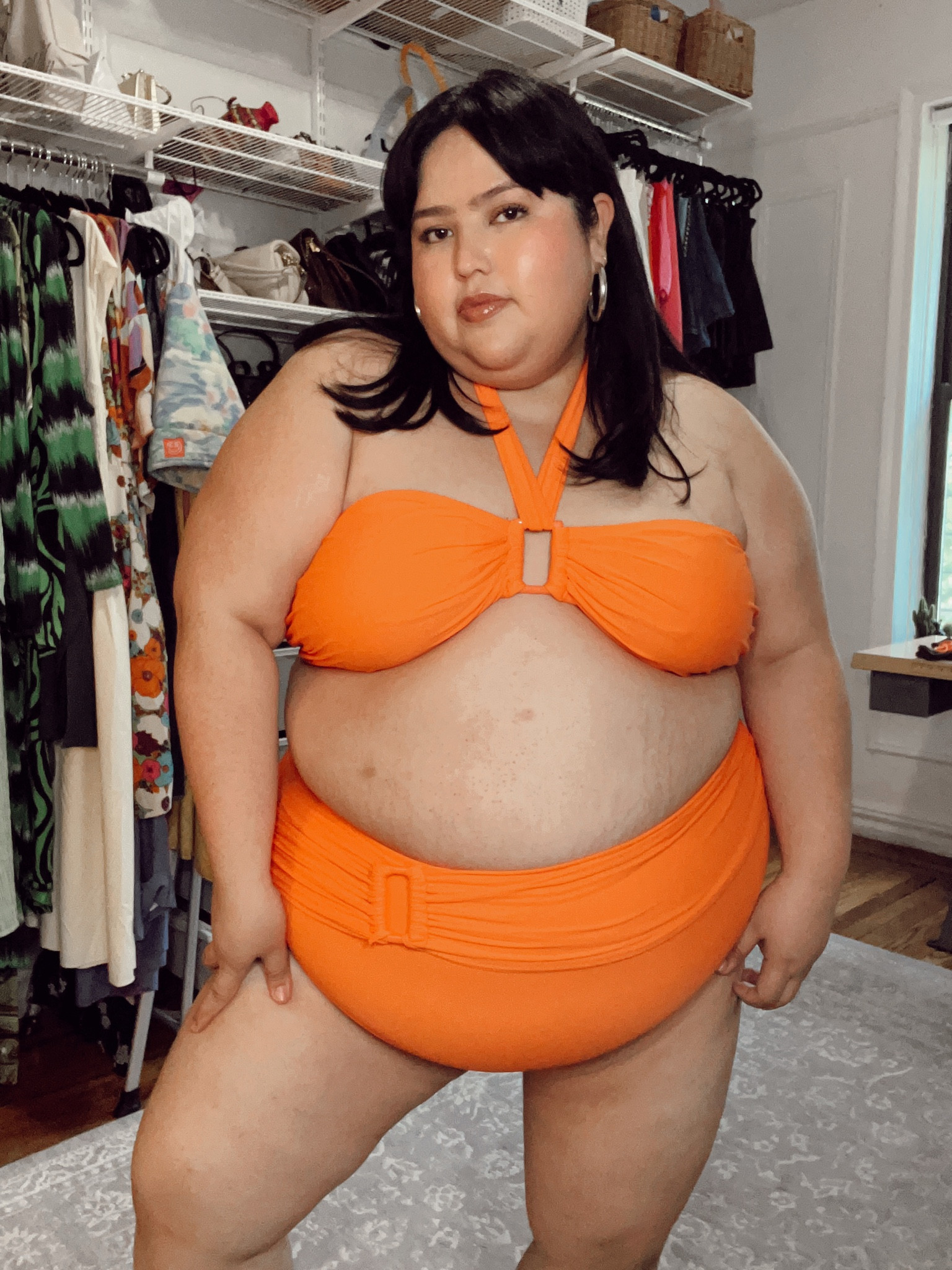 Bright color plus-size swimsuit 