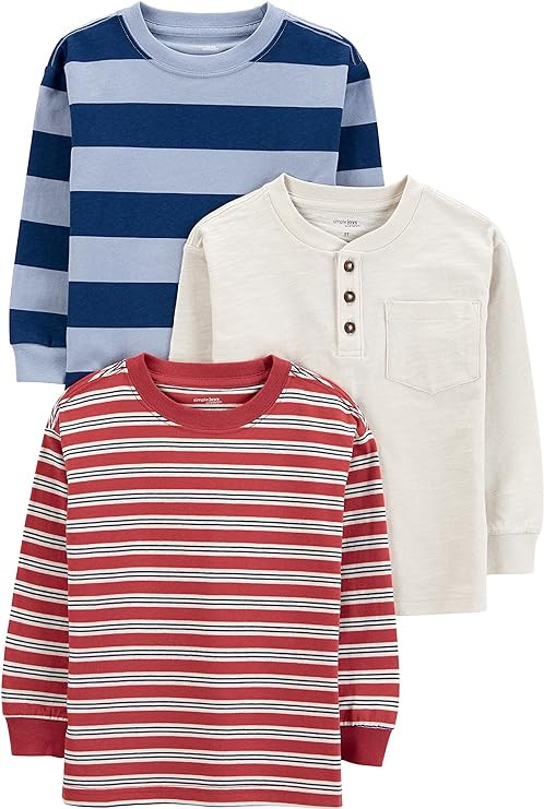Simple Joys by Carter's Boys' 3-Pack Long Sleeve Shirts | Amazon (US)