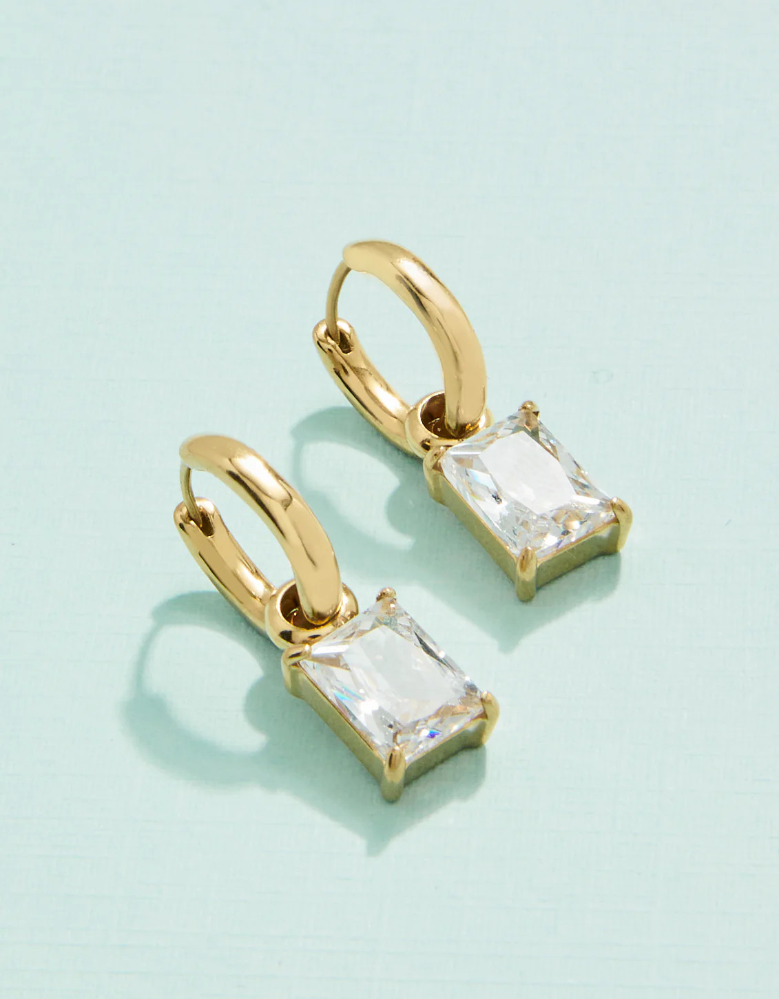 Emerald Drop Convertible Hoop Earrings Cubic Zirconia | Spartina 449