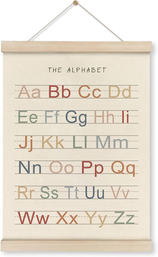 HRQKO Alphabet ABC Poster Hanger Frame, Nursery Wall Decor, Alphabet Wall Art, Boho ABC Poster Wa... | Amazon (US)