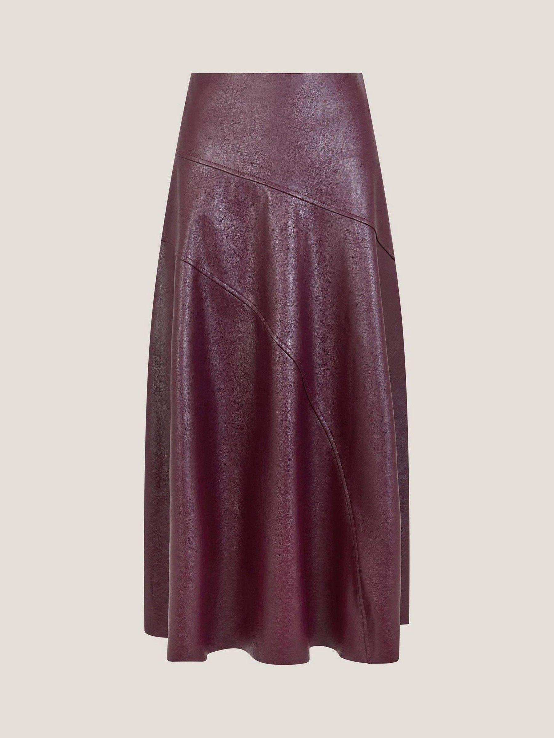 Monsoon Monsoon Red Marnie Faux Leather Midi Skirt | Next US
