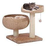 PetPals Handmade Cat Tree with Cat Scratching Post – 2-Level Cat Tree with Bowls, Perch, Sisal Rope  | Amazon (US)