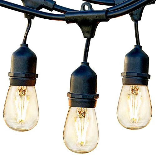 Brightech Ambience Pro - Waterproof LED Outdoor String Lights - Hanging 1W Vintage Edison Bulbs -... | Walmart (US)