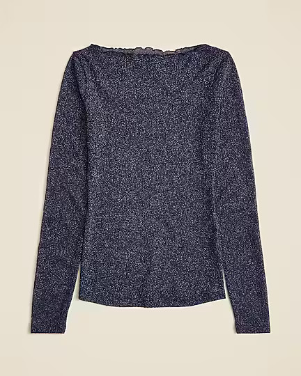 Collection sheer metallic boatneck top | J. Crew US